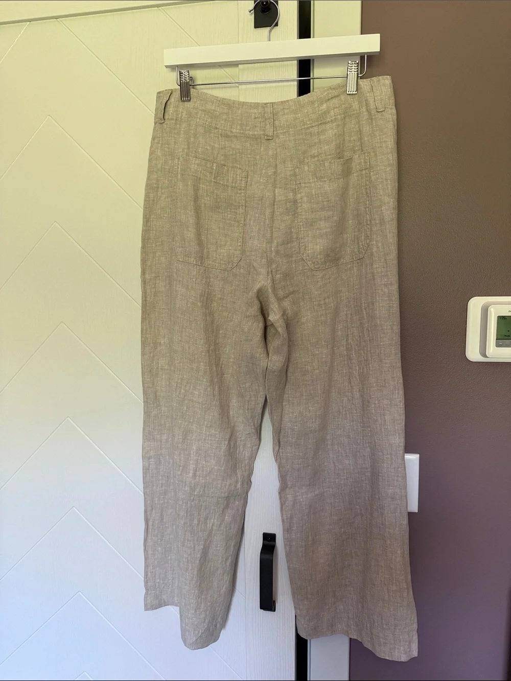 Quince European Linen Patch Pocket Wide Leg Pant in Flax